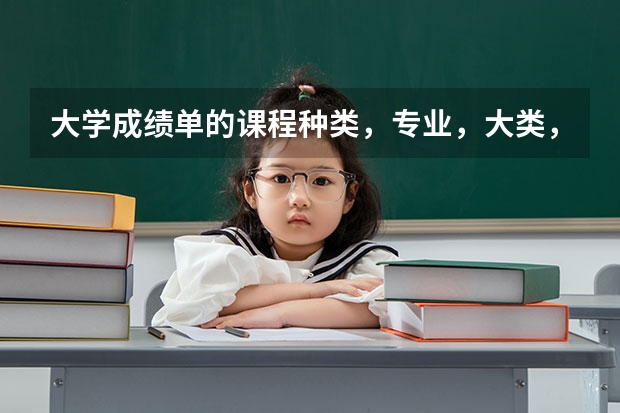 大學(xué)成績(jī)單的課程種類，專業(yè)，大類，公共，必修和選修英語(yǔ)分別怎么說(shuō)？