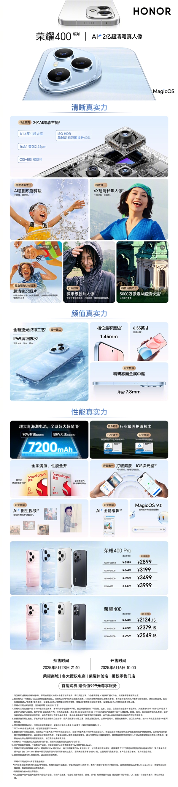 2124.15元起 讀懂榮耀400系列：2億主攝 同檔清晰度之王