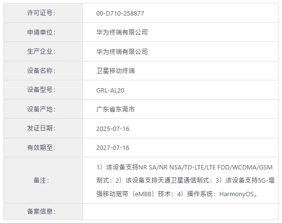 華為新一代三折疊來了！Mate XT 2入網(wǎng)：支持衛(wèi)星通信